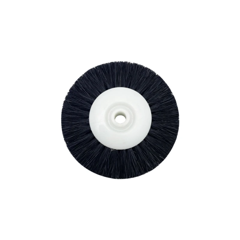 5 Pcs 52mm Polishing Brushes Black Brown Bristle with Yellow Center for Jewelry Polishing Metal Buffing Rotary Tool Accessory