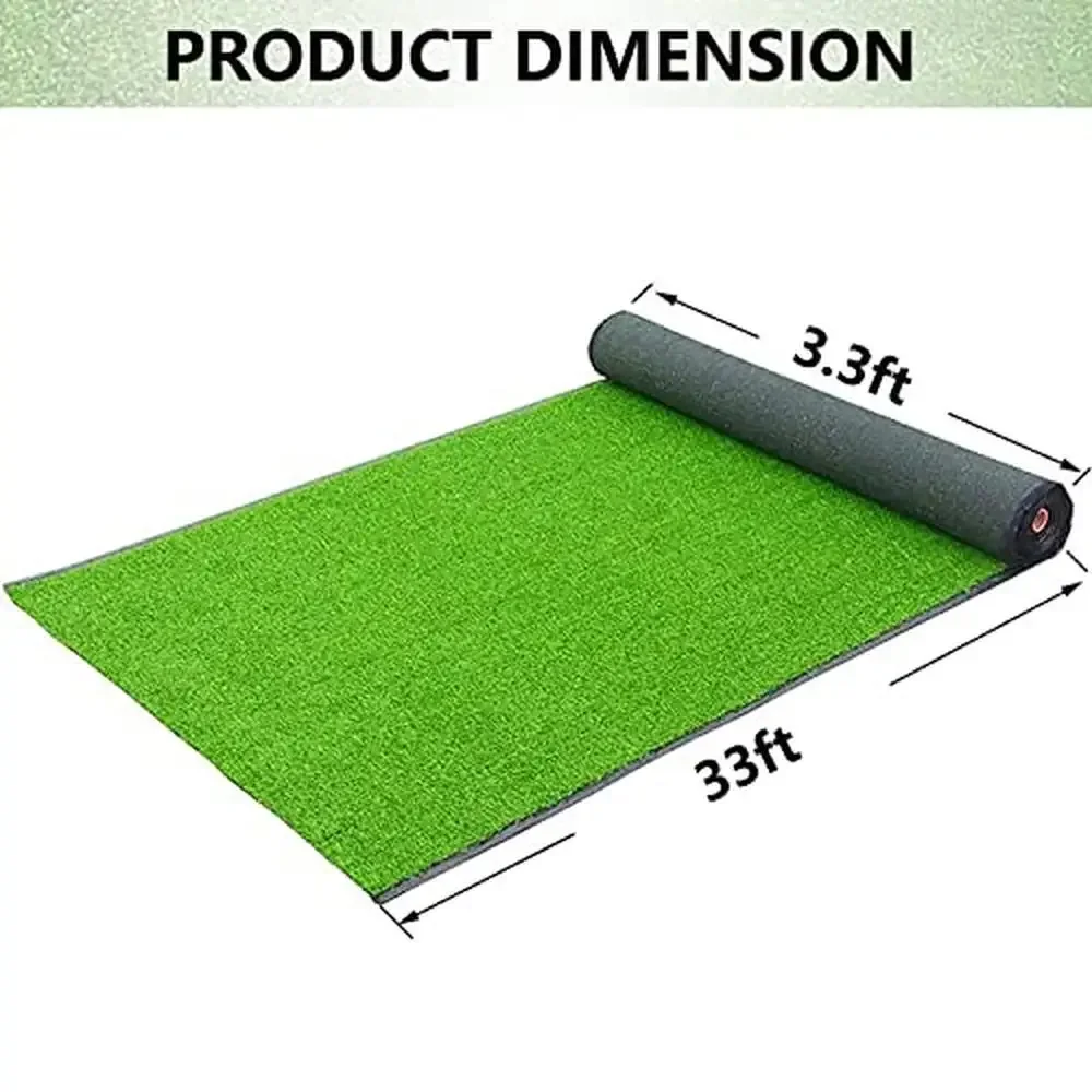 33ft x 3.3ft Realistic Artificial Grass Rug Indoor Outdoor Pet Synthetic Turf Mats UV Resistant High-Density Turf with Drainage