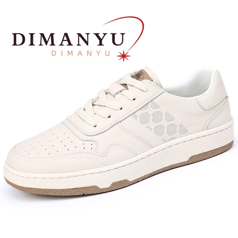 

DIMANUI Men Training Shoes Summer 2026 New Genuine Leather Sneakers Men's Platform Lace-up Casual Shoes Men