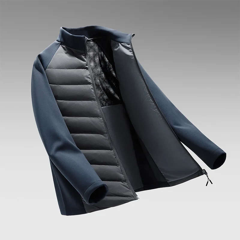 

Легкие пуховики для мужчин, зимние, с длинными рукавами, из нейлона, утолщенные, для активного отдыха, повседневные, с наполнителем из пуха, мужское пальто JK-268