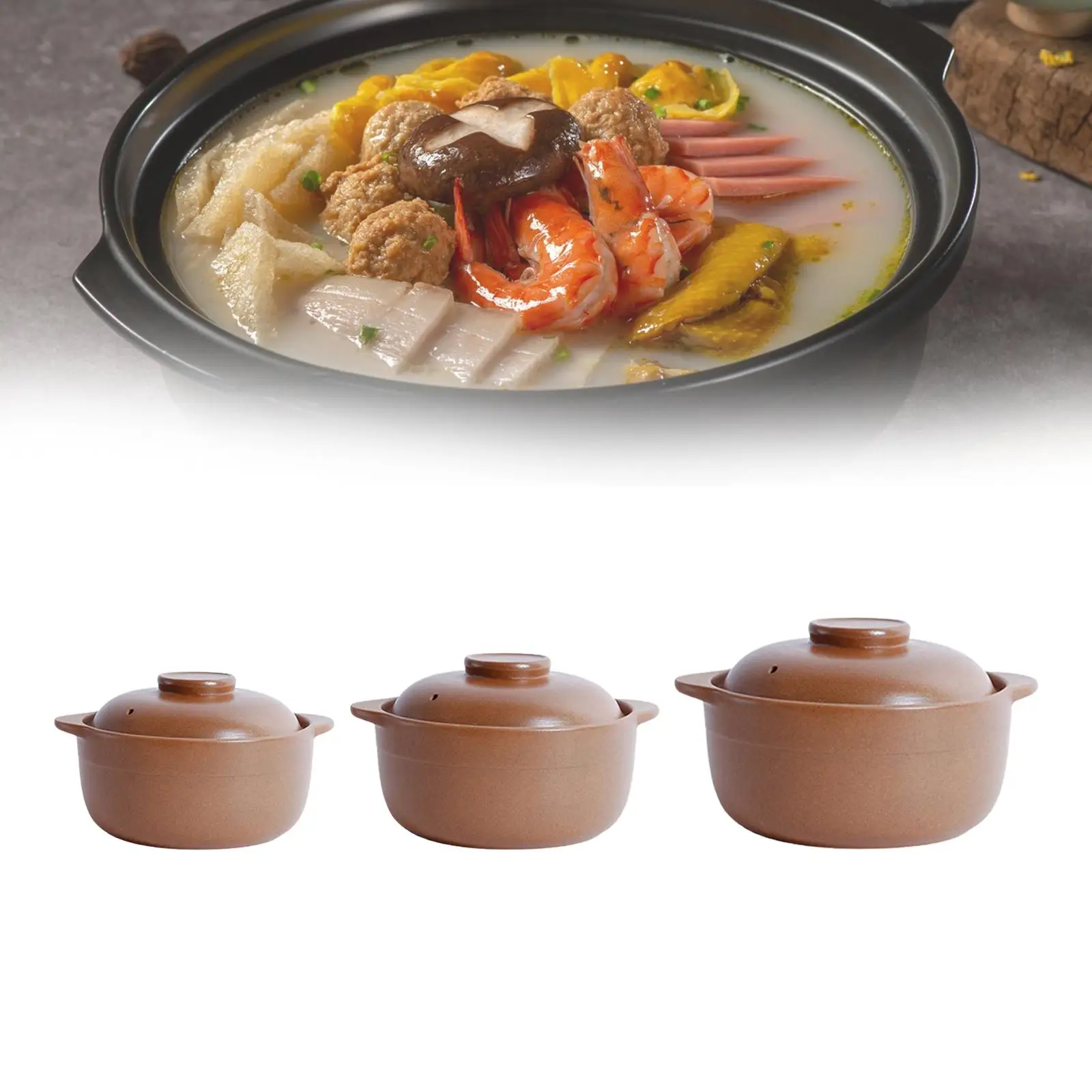 Clay Pot Rice Pot Earthen Cooking Pot Traditional Casserole Rice Cooking