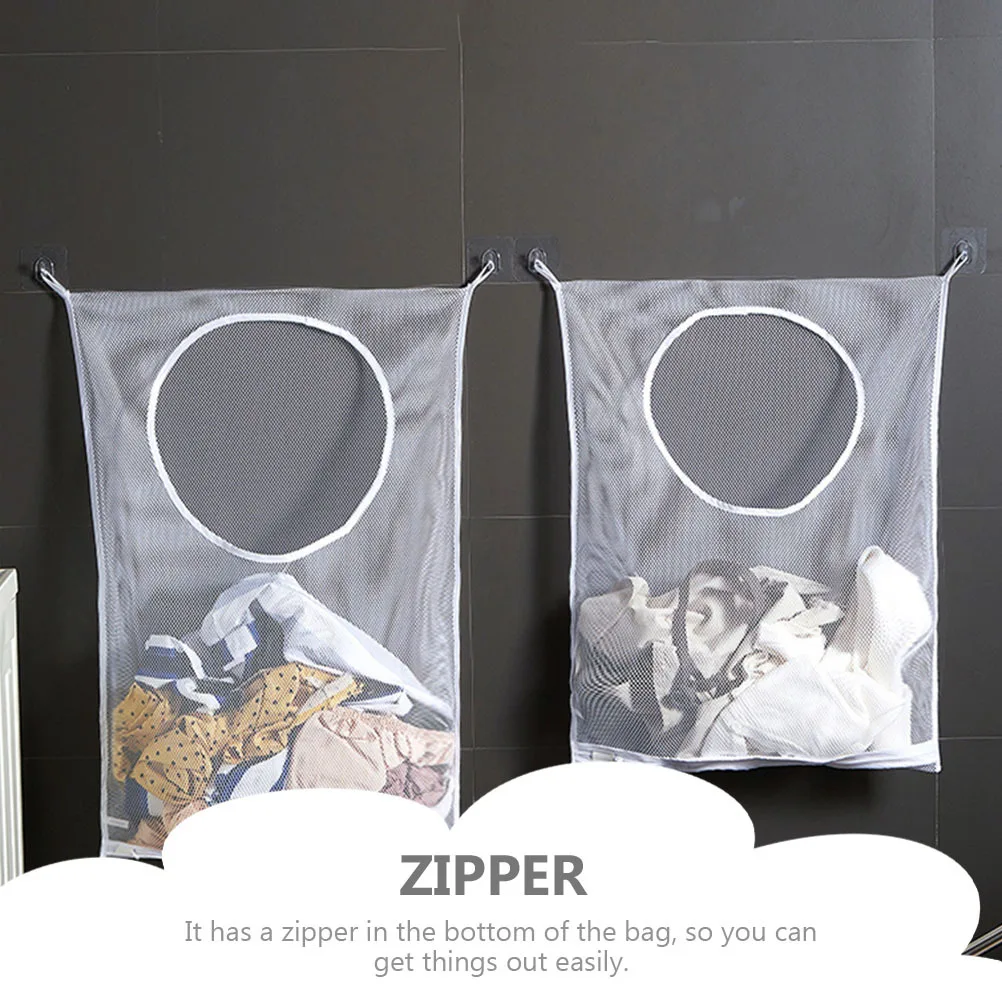 

1Set Clothes Bag Hanging Storage Nylon Laundry Organizer Foldable Large Capacity Zipper Bottom Convenient