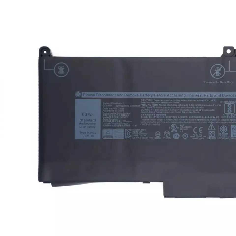 7.6V 60Wh Laptop Battery For D-ell Latitude 7300 7400 5300 13 5310 5300 5310 2-in-1 Series 829MX 05VC2M 5VC2M MXV9V