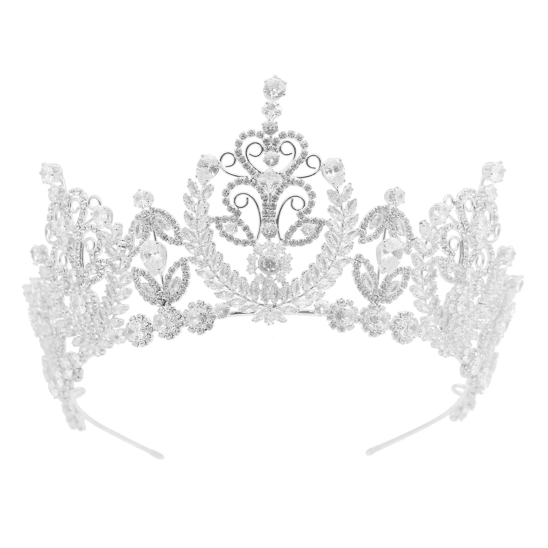 Corona de boda de lujo, tocado de novia con diamantes de imitación, accesorios para el cabello de novia hechos a mano, Tiaras y corona para fiesta, joyería para el cabello para mujer