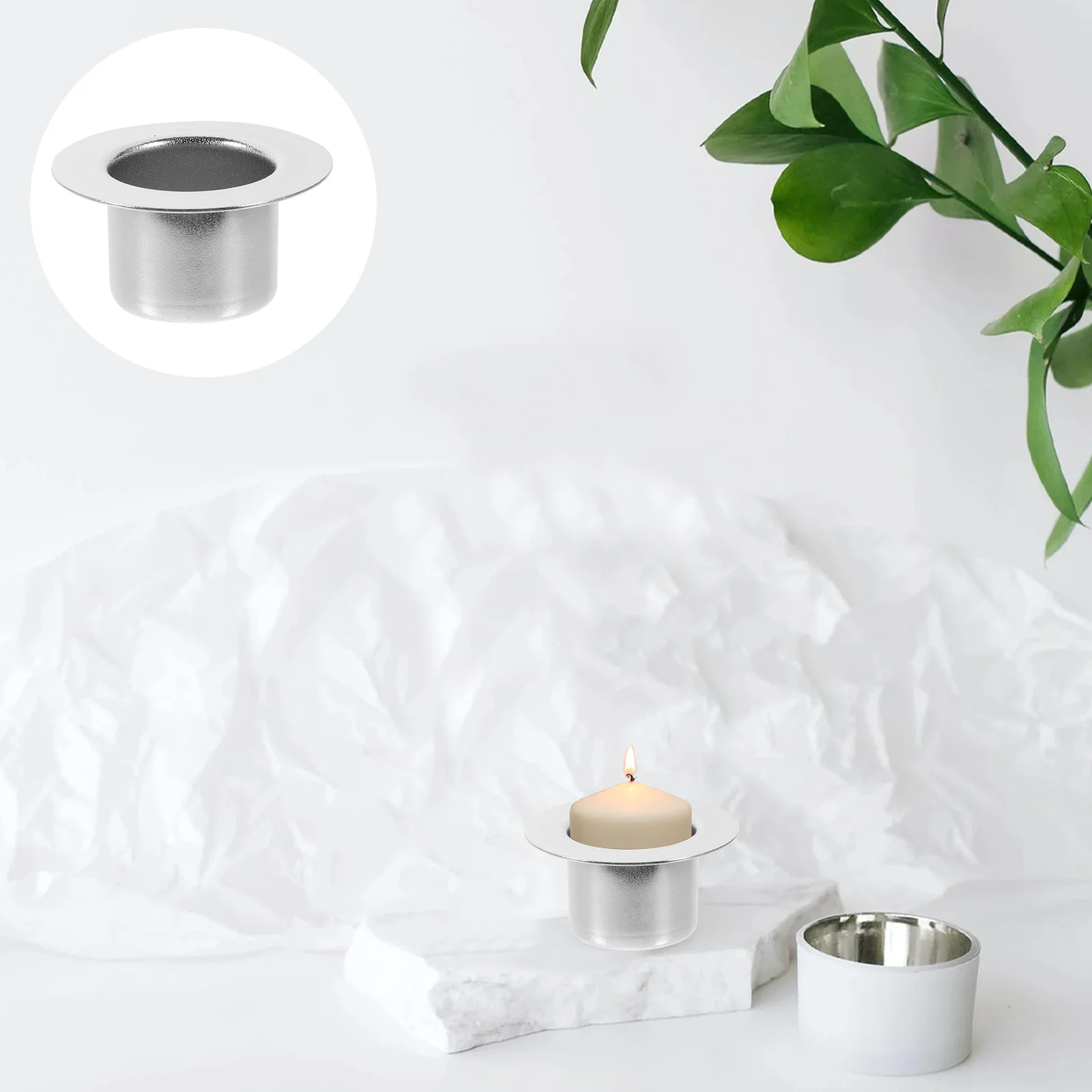 

6Pcs Alloy Art Holder Electroplate Metal Crystal Tealight Cups Decorative for Bedroom Office Tabletop Decor