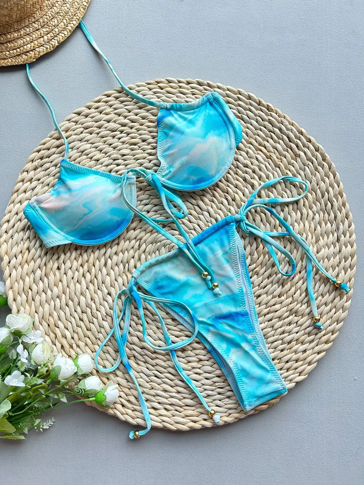 

2025 Sexy Push-Up Bikini Set Micro Thong Swimsuit Women's Bandage Beachwear Two-Piece Swimwear Summer Female Bathing Suit