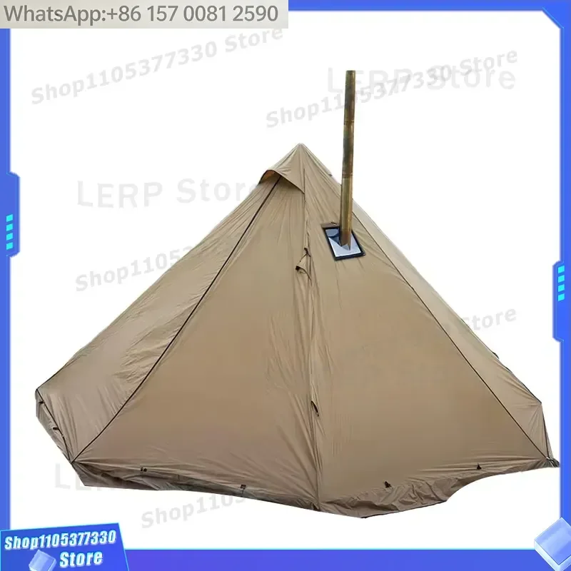 Hot Tent with Wood Stove Jack, 4-Season Teepee Tent for Winter Camping, Survival, Hunting, Fishing. Durable & Portable