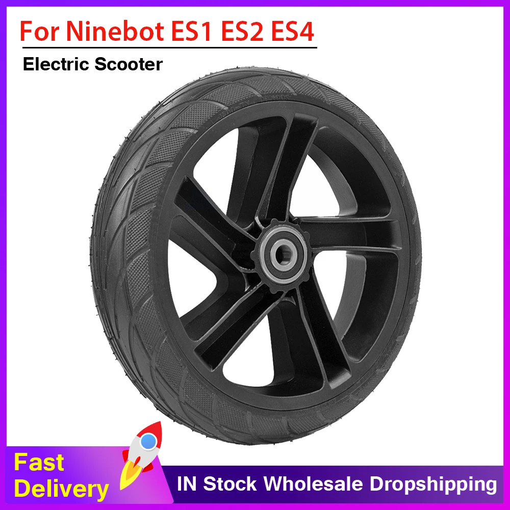 200x50 Rear Wheel With Tire Assembly for Ninebot ES1 ES2 ES4 Electric Scooter 8 Inch Solid Tire Explosion-Proof Replacement Part