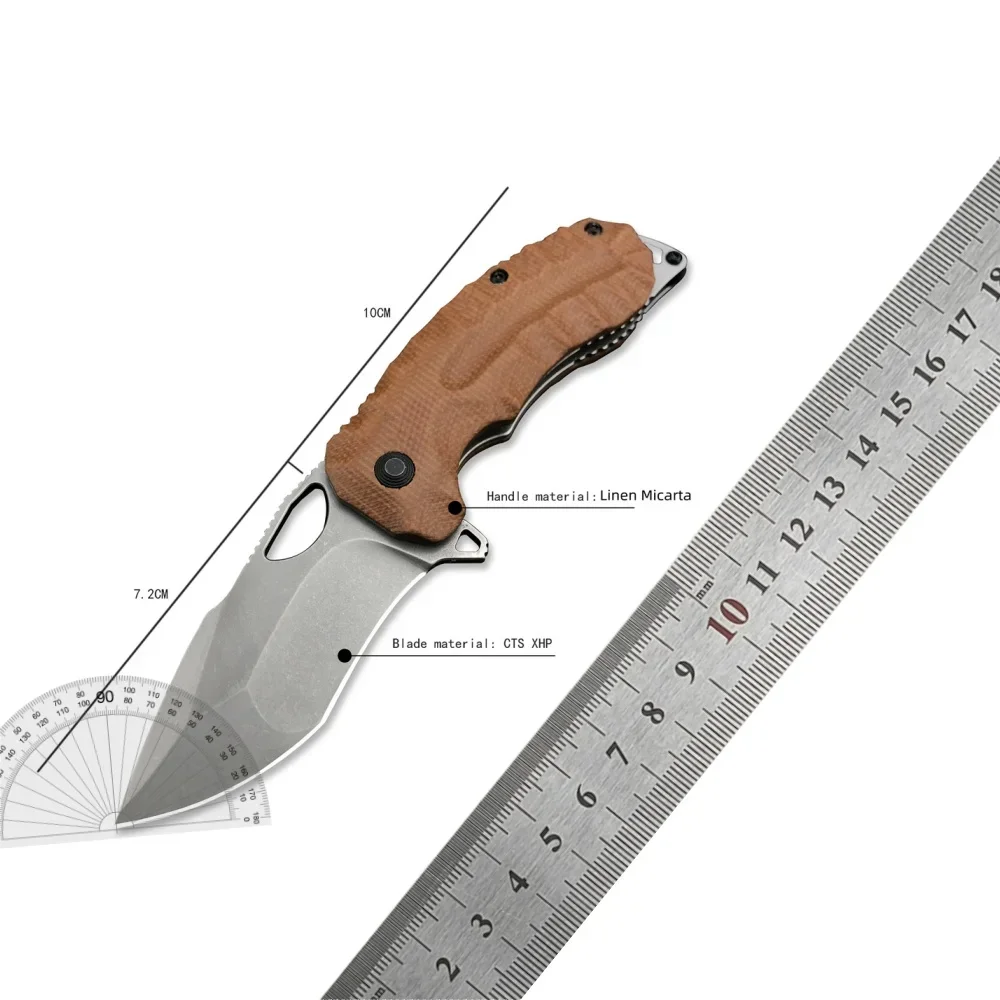 4 Models Kiku XR Tactical Pocket Folding Knife CTS XHP Blade Linen Micarta Handle Hunting Rescue Portable Survival Knife