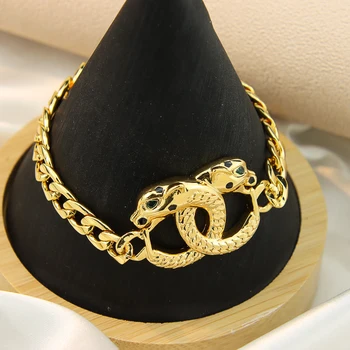 สร้อยข้อมือเสือดาวสีทอง21K ชุบทองอาหรับบุคลิกพังก์คิวบาเครื่องประดับหรูหราสำหรับผู้หญิงผู้ชายของขวัญงานปาร์ตี้