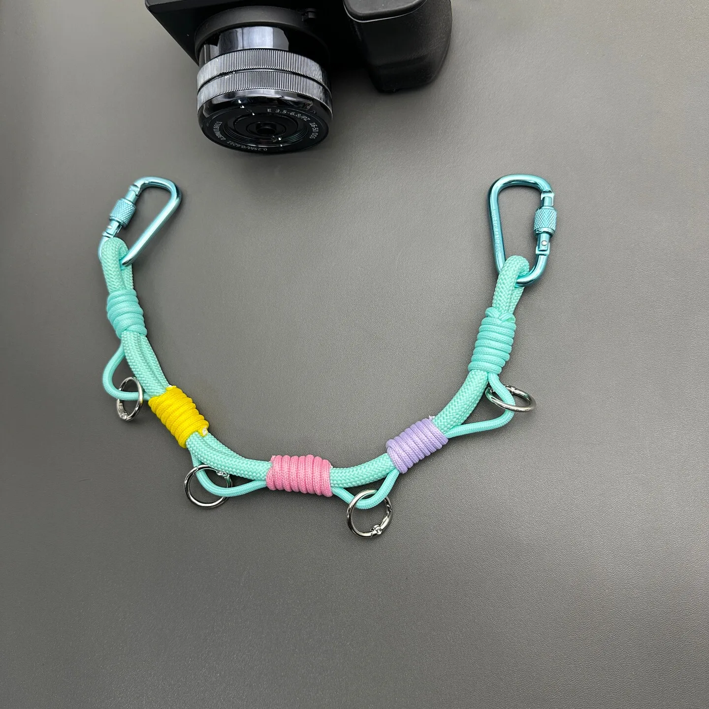 Handmade Outdoor DIY Woven Expansion Rope Hiking Backpack Lanyard Color Nylon Mobile Phone Pendant Accessories Transformation