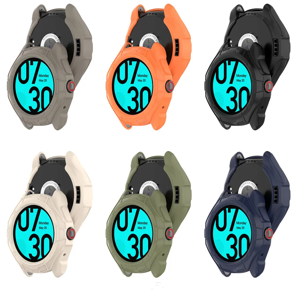 Escudo protetor para a tela do relógio esperto, caso macio do tpu para o ticwatch pro5