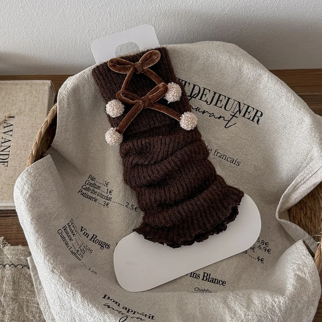 Mid Calf Leg Warmers Thickened Folded Edge Leg Warmers Warm Leg Covers Skin-Friendly For Home Wear Shopping Leather Loafers