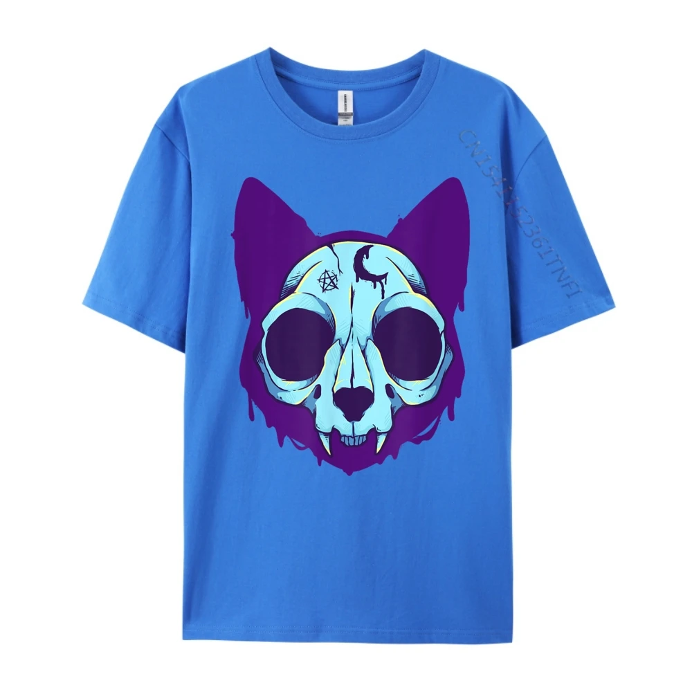 Cat Skull Pastel Goth Cat Skeleton Lover Pet Owner Halloween Designer T Shirt Men T Shirt Men Camisetas Hombre Classic