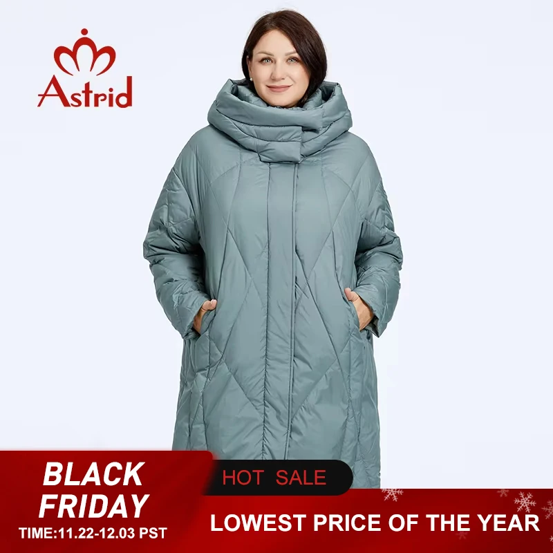 Astrid Women's Jacket Winter 2023 Plus Size Bio Down Jackets Hooded Quilted Cotton Coat Women Parka Waterproof Female Clothing