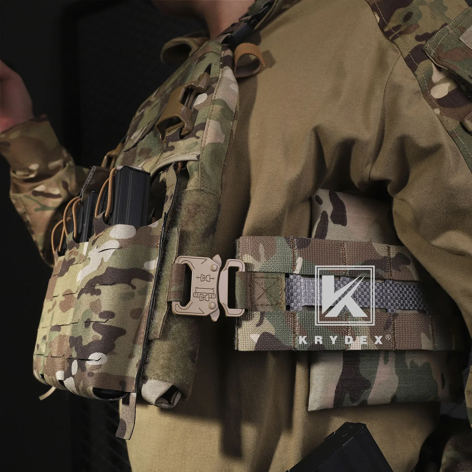 KRYDEX Tactical Quick Release Metal Buckle Cummerbund Adapter Kit for FCPC V5 AVS Hunting Plate Carrier Molle Cummerbund