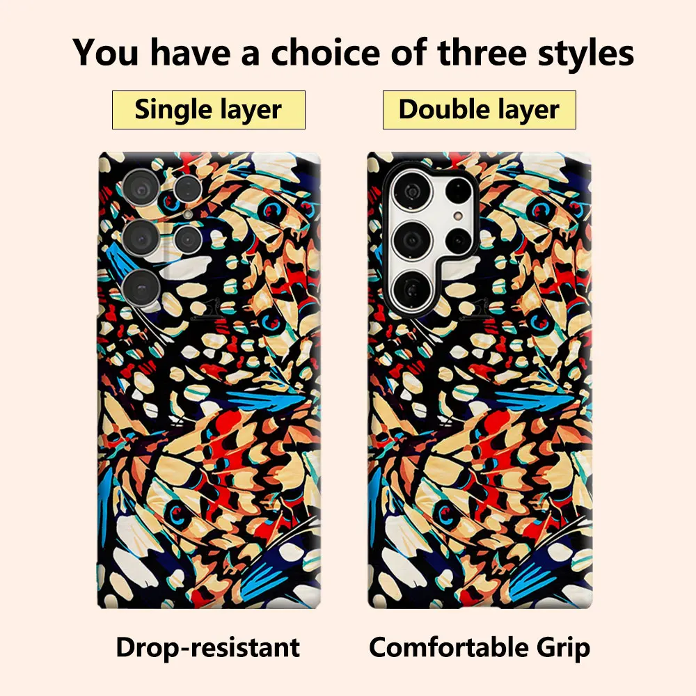 Butterfly Wing Luxury Fashion Full Lens Protective Case for Samsung Galaxy S26 S25 S24 A56 A36 Plus Ultra