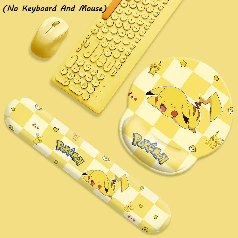 

Pikachu Mouse Pad Cartoon Anime Non-slip Mousepad with Wrist Rest Hand Rest Silicone Gamer Keyboard Mouse Pad Desktop Mat
