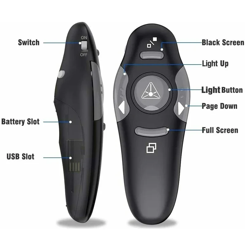 

Wireless Red Laser Presenter Pen, Power Pointers, Remote Control, USB, RF, PPT Page Turn, Presentation Powerpoint, 2.4G