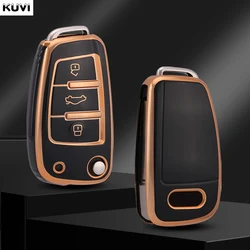 Fashion TPU Car Flip Key Case Cover Shell For Audi A1 A3 8P 8L A4 A5 B6 B7 A6 A7 C5 C6 4F Q3 Q5 Q7 Q8 TT S3 S4 S6 RS Accessories