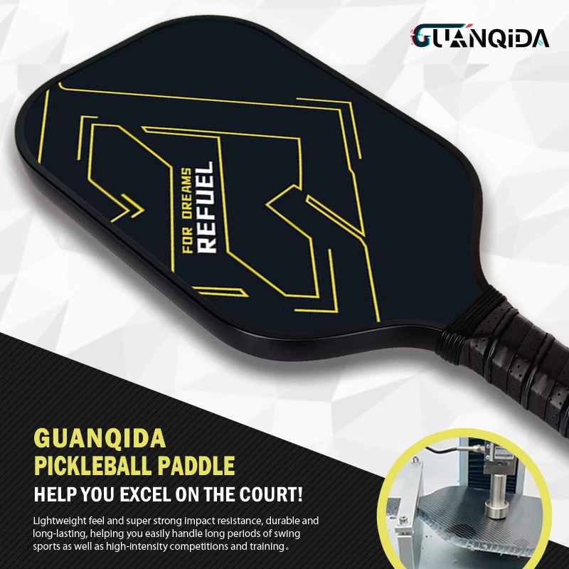 مضرب تنس احترافي من ألياف الكربون من نوع Pickleball، تصميم خفيف الوزن ومتفجر، مقبض مريح مضاد للانزلاق