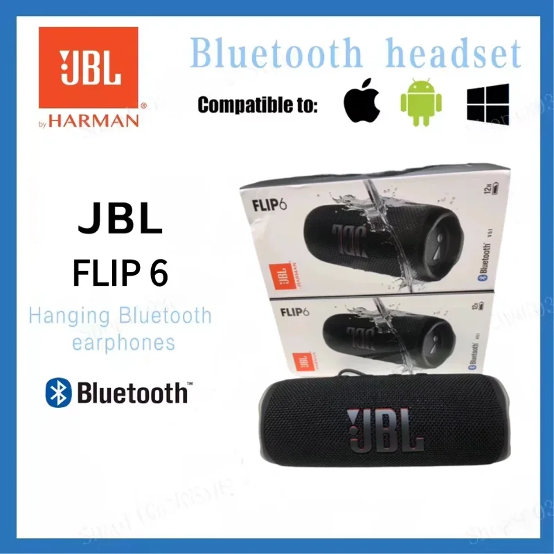 Enceinte Bluetooth JBL Flip 6 - Stéréo portable étanche IPX7 pour l'extérieur, basses puissantes, musique avec tweeter indépendant