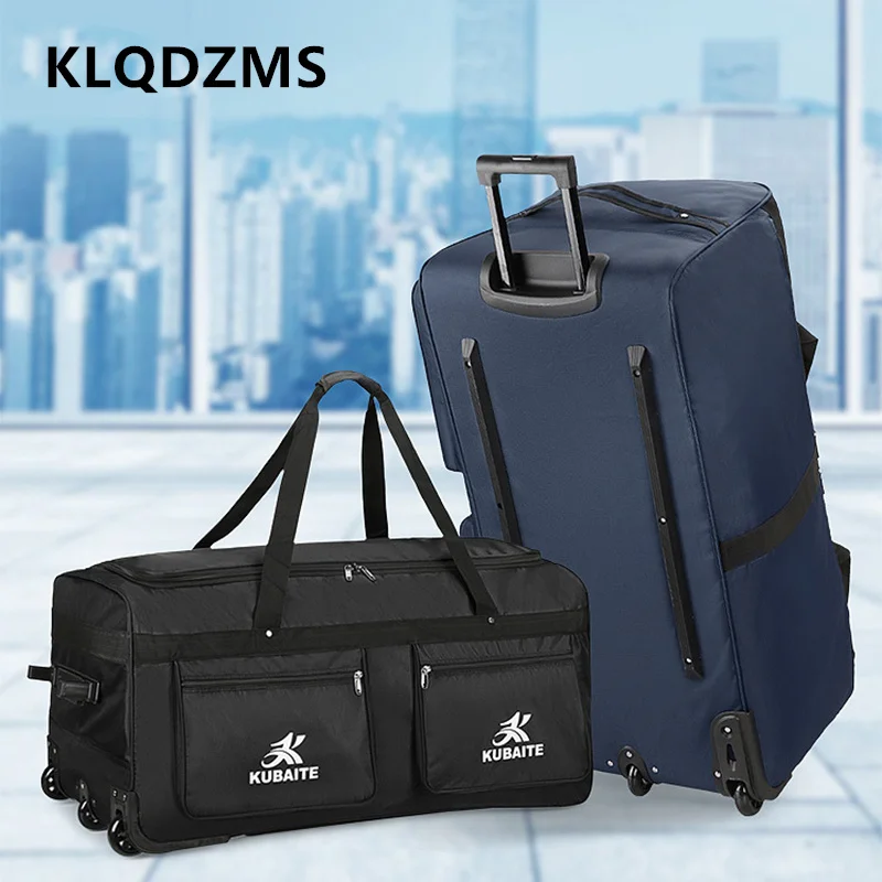 KLQDZMS Oversized Capacity Luggage Oxford Cloth Trolley Bag Multifunctional Men's Backpack 36