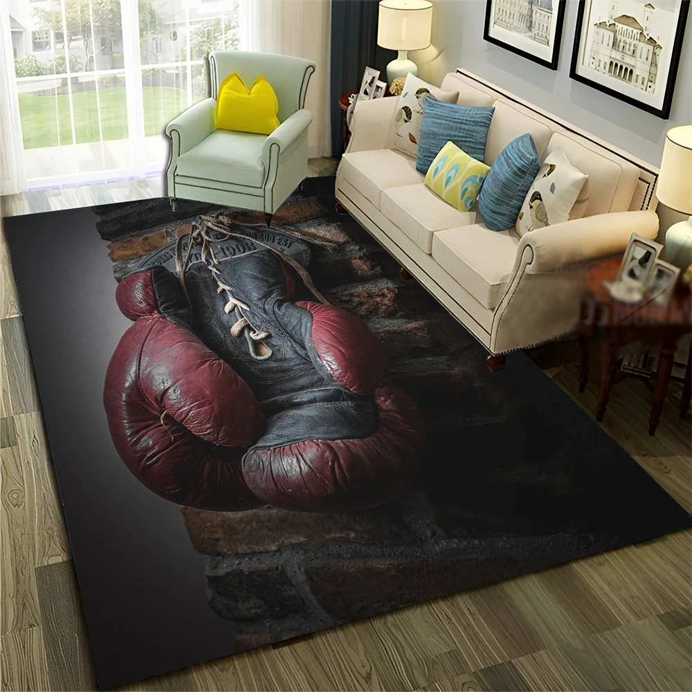 HD Boxer Fight HD Boxing Gloves 3D Carpet Rug for Home Living Room Bedroom Sofa Doormat Decor,Child Area Rug Non-slip Floor Mat