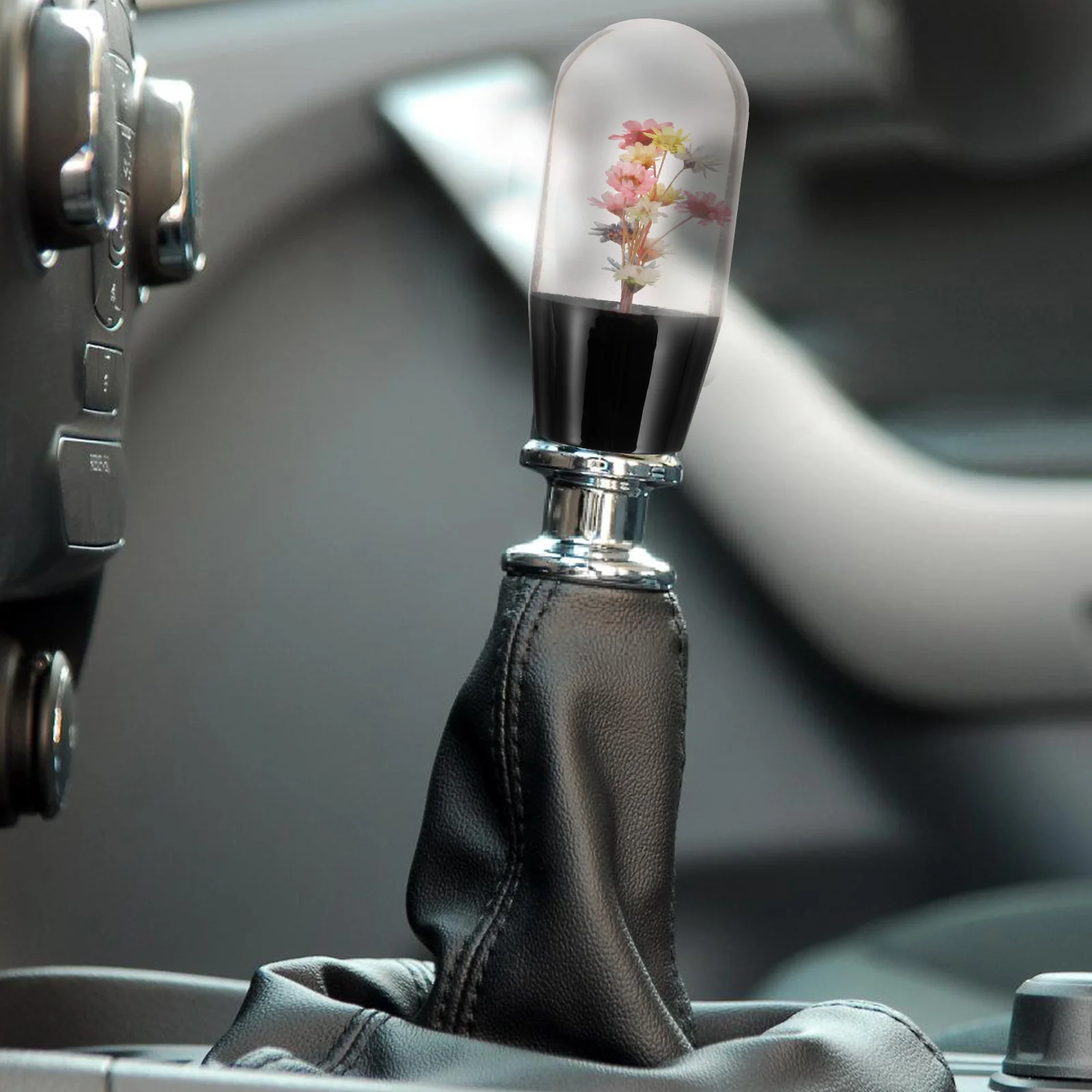 

Car Gear Shift Knob 10cm Acrylic Crystal Lever Stick H Universal Variable Speed Cool Manual Car