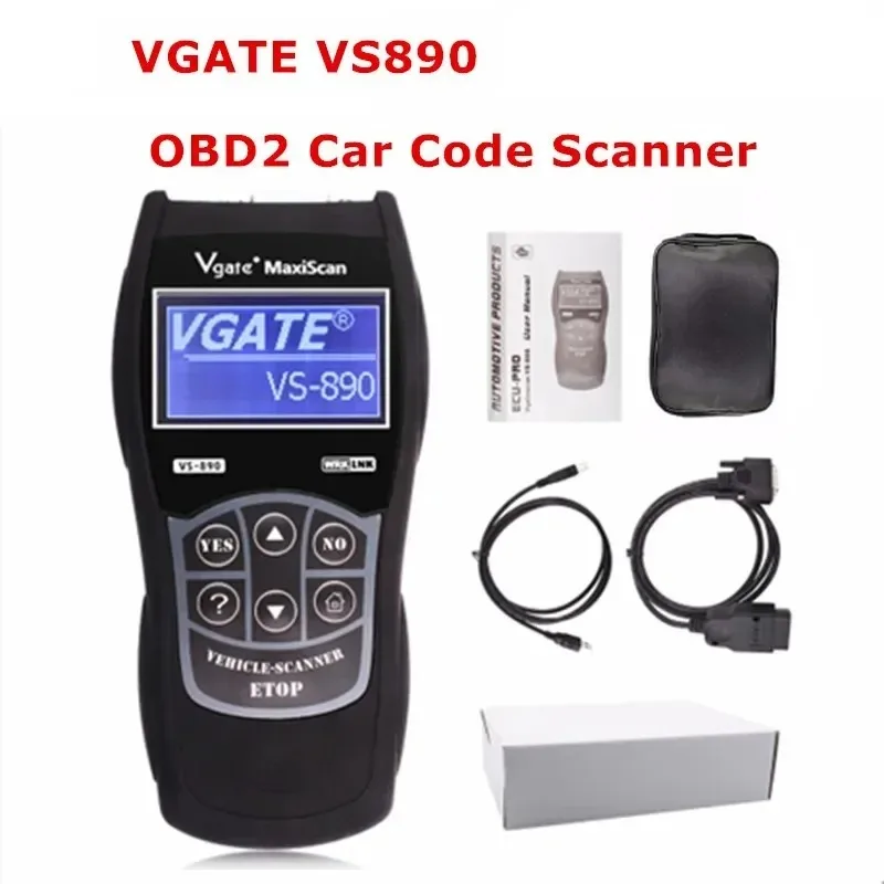 Vgate VS890S Obd2 الماسح الضوئي التشخيصي VS890 Vgate أداة المسح الضوئي VS 890 CAN-BUS قارئ رمز السيارة متعدد اللغات