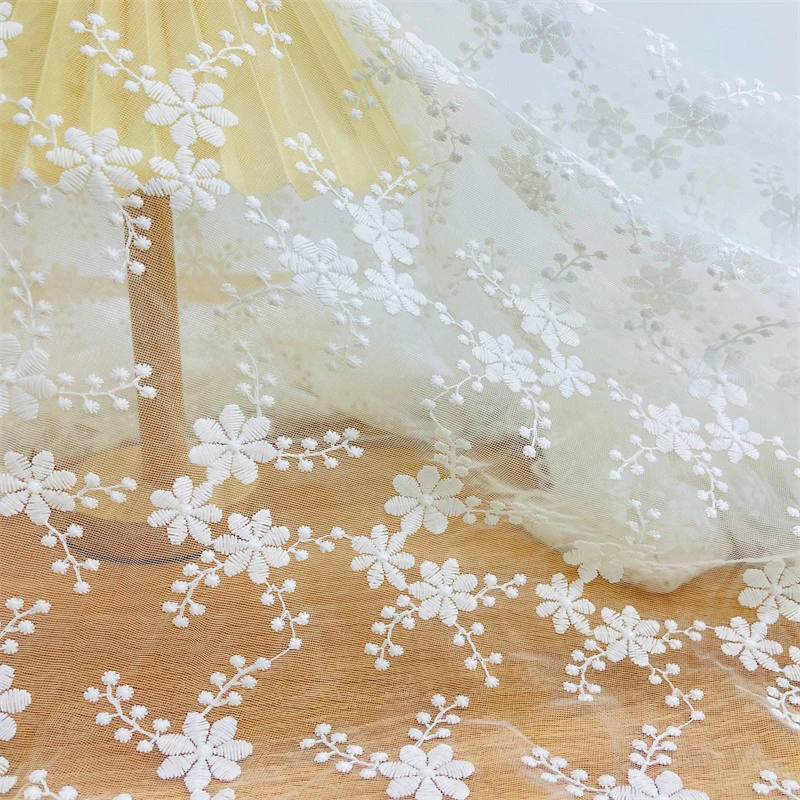 

Water-Soluble Embroidered Lace Fabric Butterfly Flowers Embroidery Mesh Fabric Children's Dresses Wedding Dress DIY Sewing