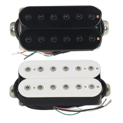 FLEOR Alnico 5 Guitar Bridge Pickup Double Coil Humbucker Pickup 14K 4-Wires,Black or White