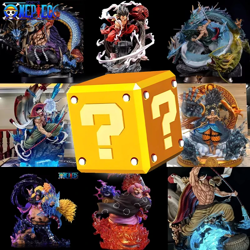 Figura de una pieza de 4 emperadores, caja misteriosa, Luffy Zoro Law Shanks Sanji, figura de acción de 5-10cm, modelo de PVC, juguetes de decoración de escritorio periferia