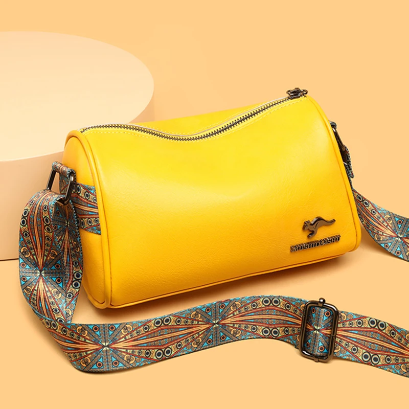 

Designer Solid Genuine Leather Small Handbag Female Messenger Tote Sac High Quality Cow Leather Shoulder Crossbody Bag for Women
