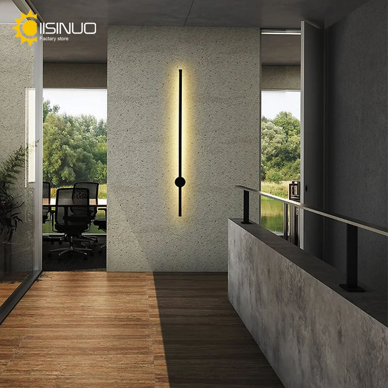 Imagem -03 - Impermeável Long Strip Outdoor Wall Sconces Preto Linear Wall Mount Iluminação para Varanda Pátio Anti Ferrugem Ip65 3000k 4500k 6000k