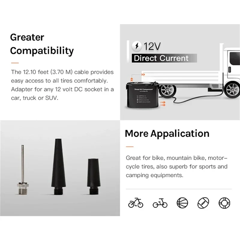 70mai Air Compressor 12V 70 MAI Portable Electric Car Air Pump Mini Inflator Car Tire Pumb