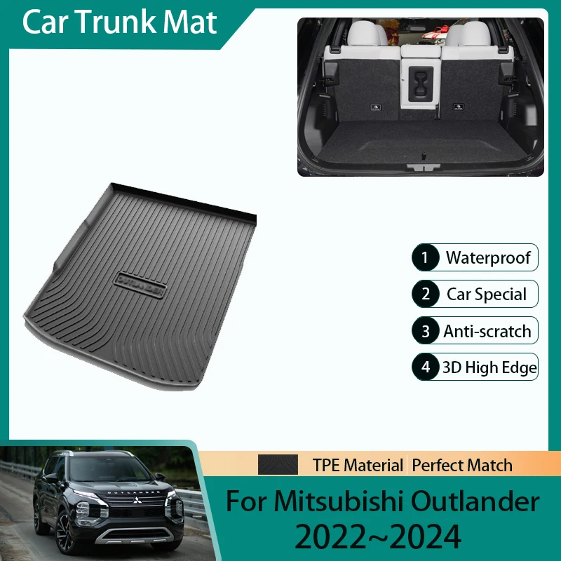 

Car Trunk Storage Mats For Mitsubishi Outlander GM GN ZM 2022~2024 TPE Easy Clean Rear Tray Trunk Pad Cover Rug Auto Accessories