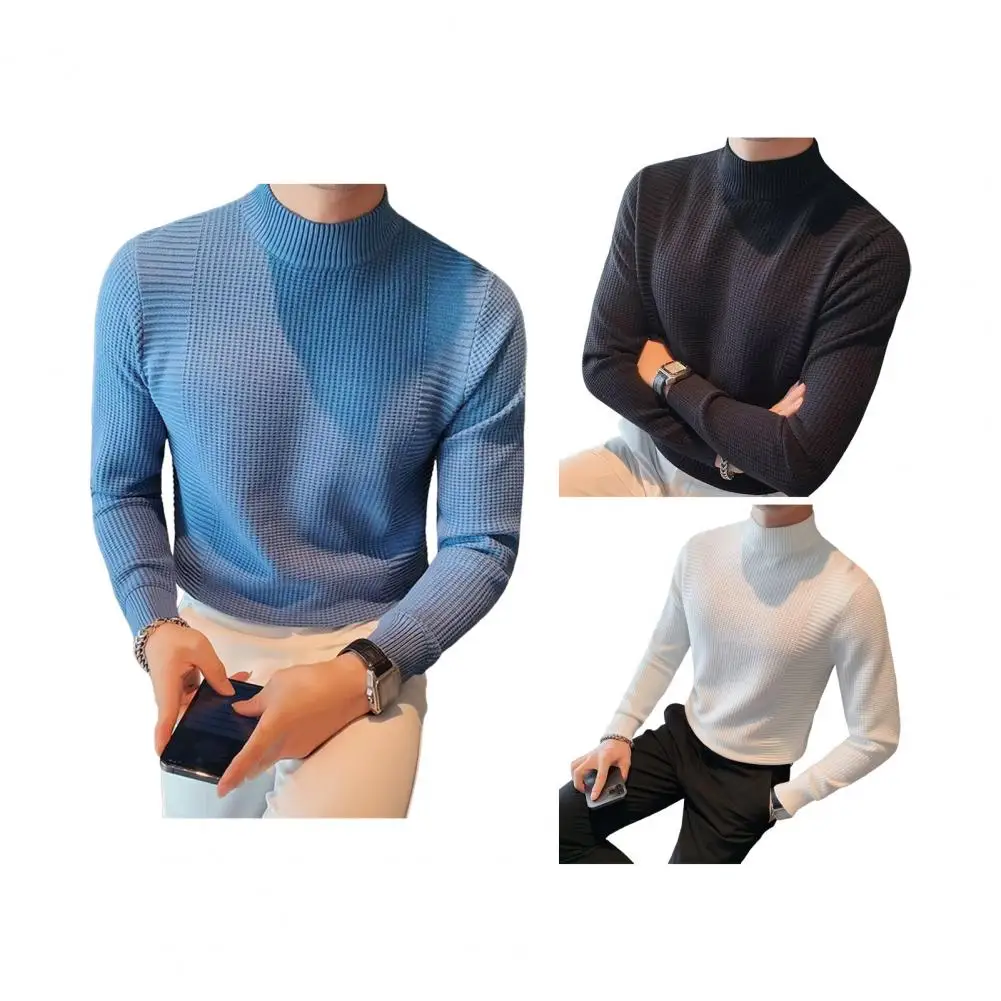 

Men's T-shirts Base Layer Sweatshirt Original Spring Luxury 2025 Full Sleeve Clothing Half Turtleneck Male Pullover Sweater