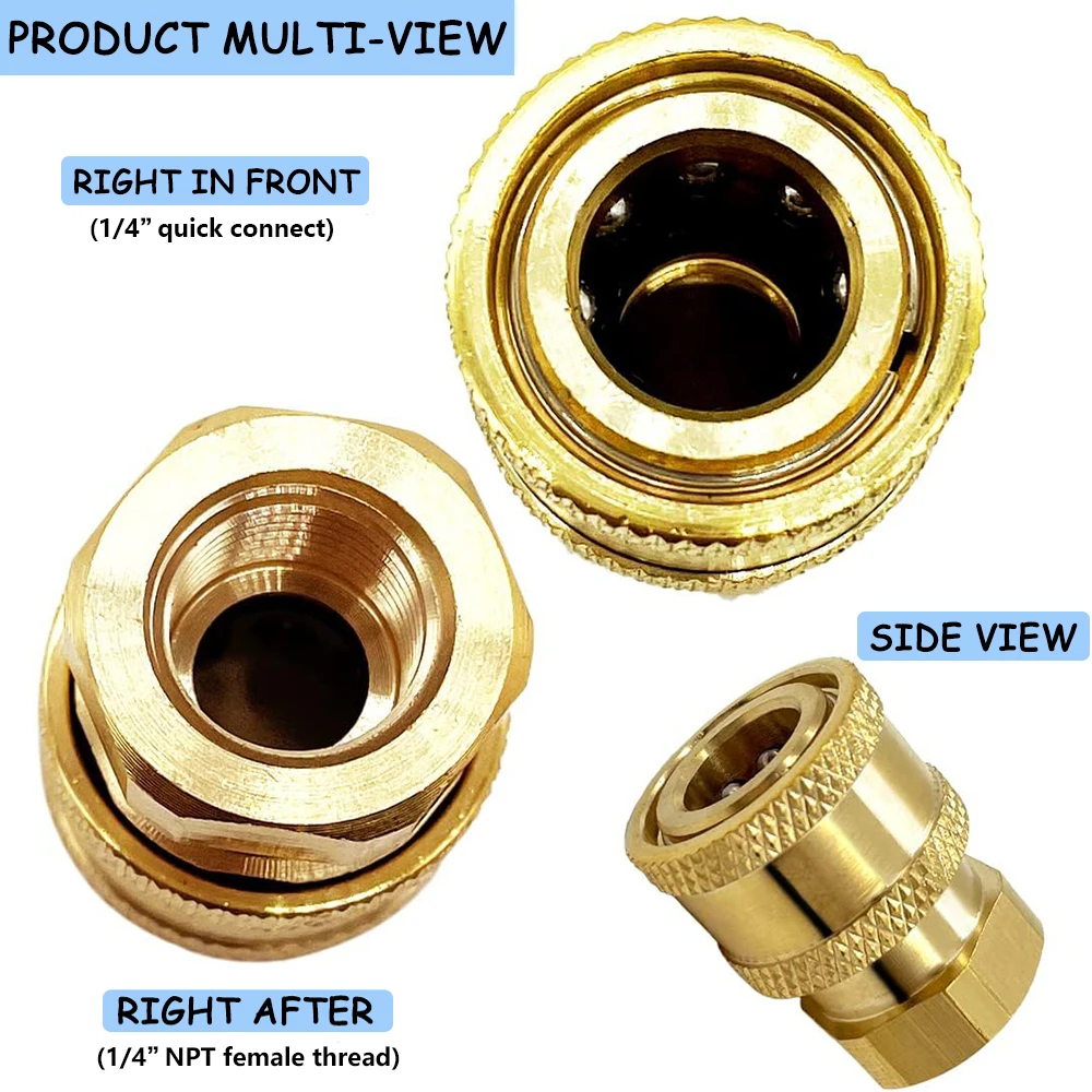 Water Jet High Pressure Sprayer Nozzle Clean Sewer 1/4" Stainless Steel Pressure Washer Quick Plug Drain Hose Nozzle Tool Water - view 4