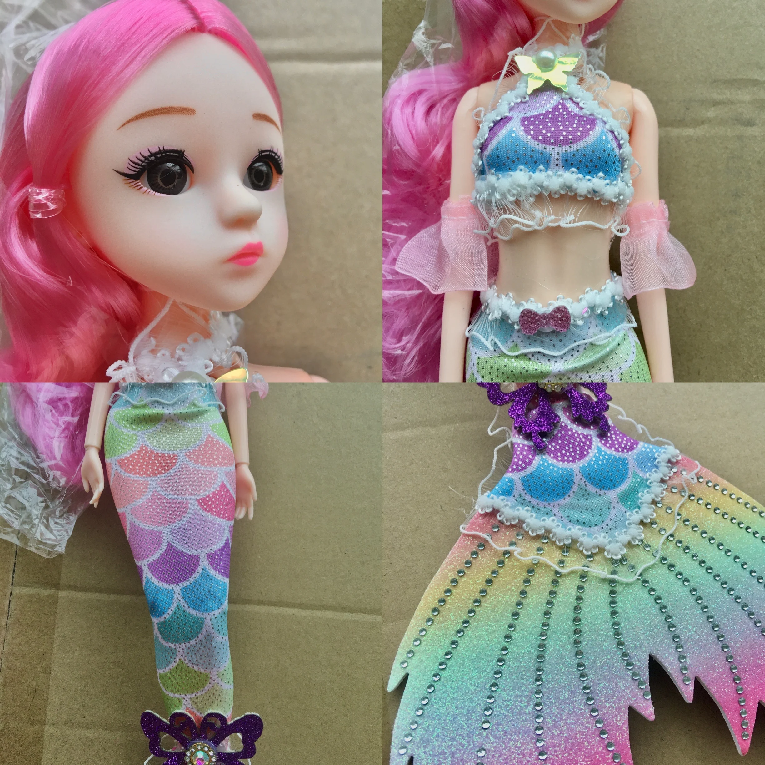 Princess Mermaid Doll Clothes with Little Ariel Mermaid Doll Accessories Mermaids Birthday Gifts Toys Kit for Girls 3 4 5 6 7 8