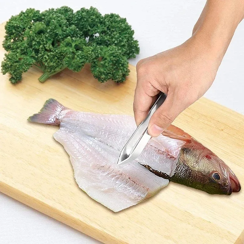 5/1pcs Stainless Steel Fish Bone Tweezers Chicken Feather Puller Remover Tongs Seafood Salmon Bone Clamp Kitchen Gadgets Tools