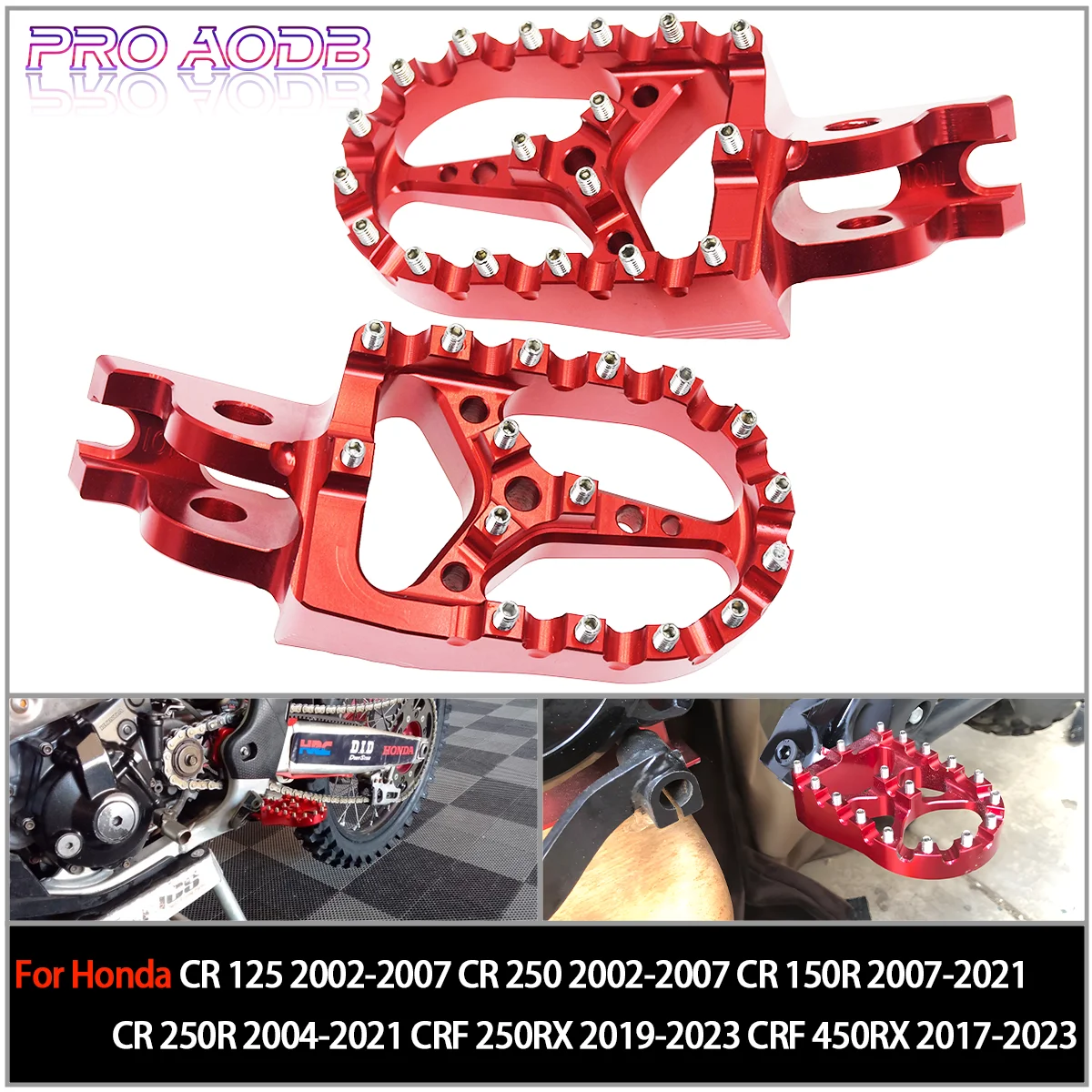 

FootRest CNC Footpegs Foot Pegs Pedals For HONDA CR 125 250 150R CR250R CRF 150R 250R 450R 250 450 X RX L M 2002-2021
