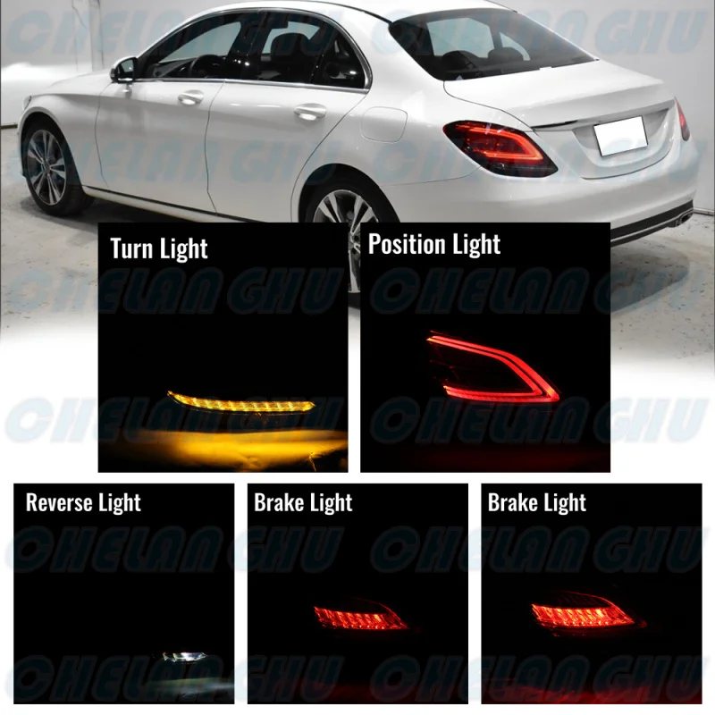 LED Tail Light For Benz W205 RHD type C180 C200 C250 C300 C350e C63 C43 2018 2019 2020 2021 1 Pair Rear Lamp Car accessories