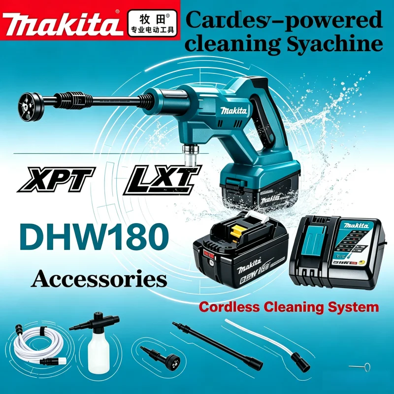 Lightweight DHW180 Battery Operated Pressure Water Gun Handheld Fit Makita 18V For Garden Fence Auto Detailing