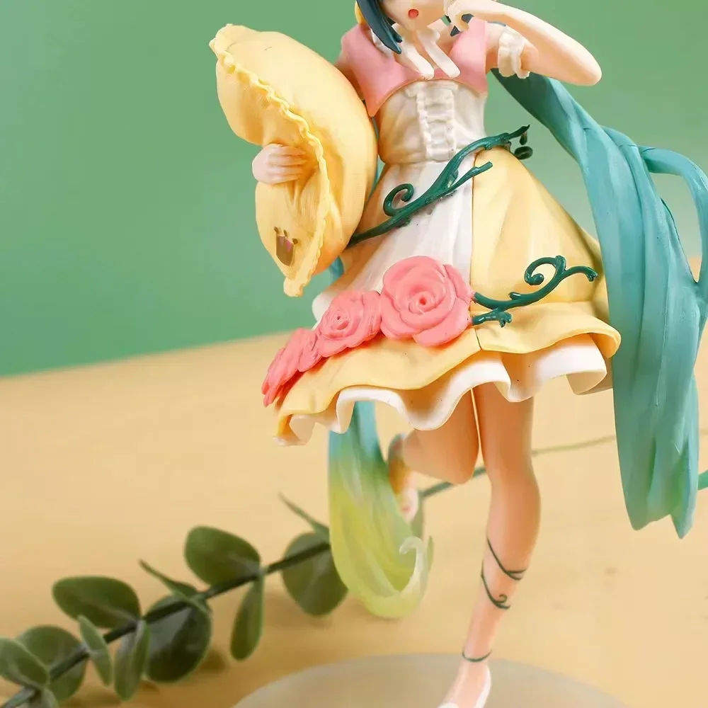Bandai 21CM Hatsune Miku Anime Figure Fairy Mirror Sleeping Beauty Peripheral Figures Car Ornaments Model Decoration Toys Gift