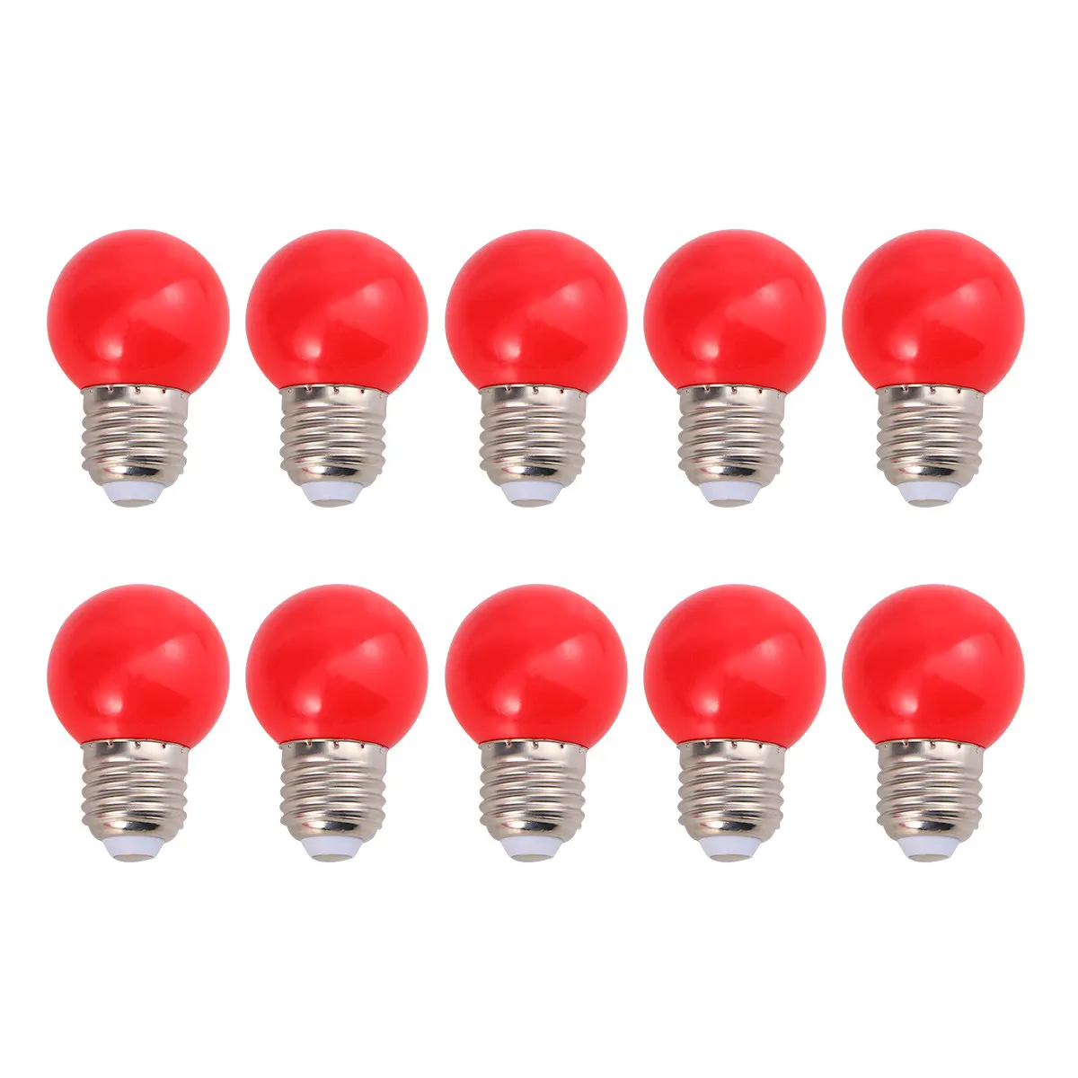 10Pcs LED Running Colorful Bulbs Outdoor Festival Light Bulb Red 2W Pc Lamp Shell Waterproof Decorative Garden Patio Lawn