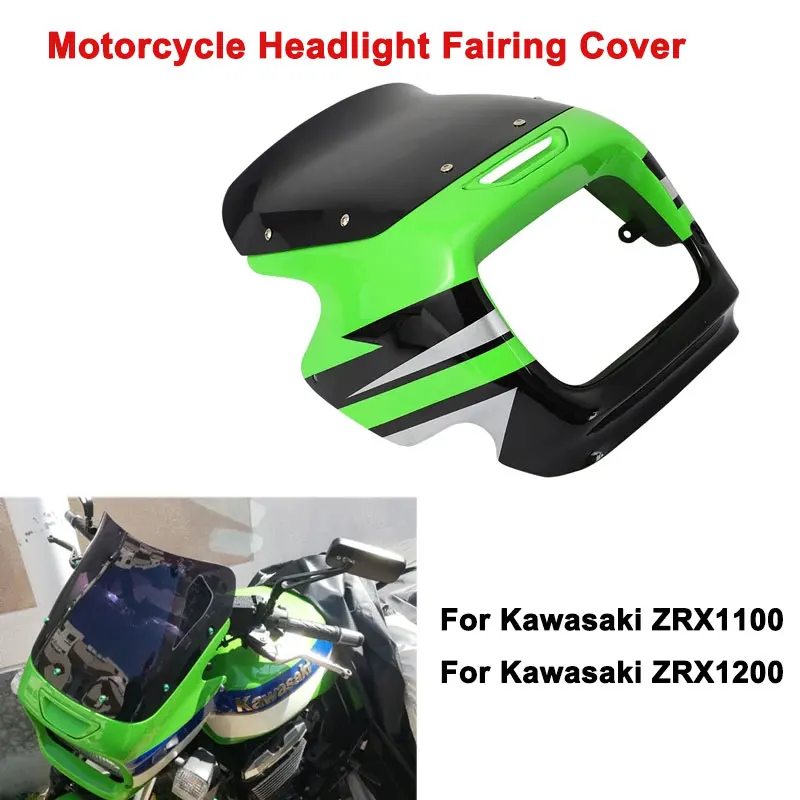 

Motorcycle Front Upper Nose Headlight Fairing Cover Windshield WindScreen Deflector For Kawasaki ZRX1100 ZRX1200 ZRX 1100 1200