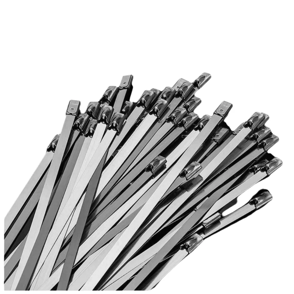 100Pcs 304 Stainless Steel Zip Ties Heat Proof 4.6mm Width Heavy Duty Organizer Heavy Duty Multifunctional