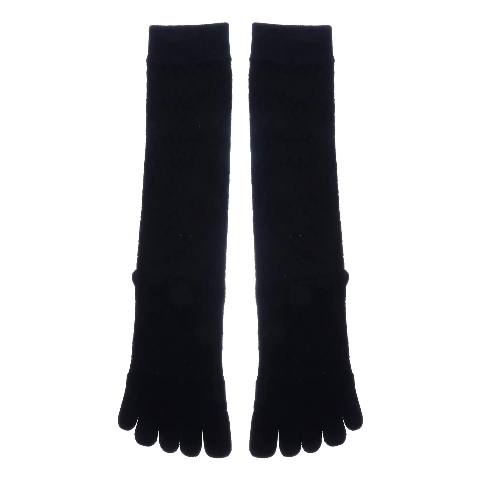 

over The Knee Socks Breathable Solid Color Elastic Sports Decorative Stockings Separated-toes Cotton Black Man