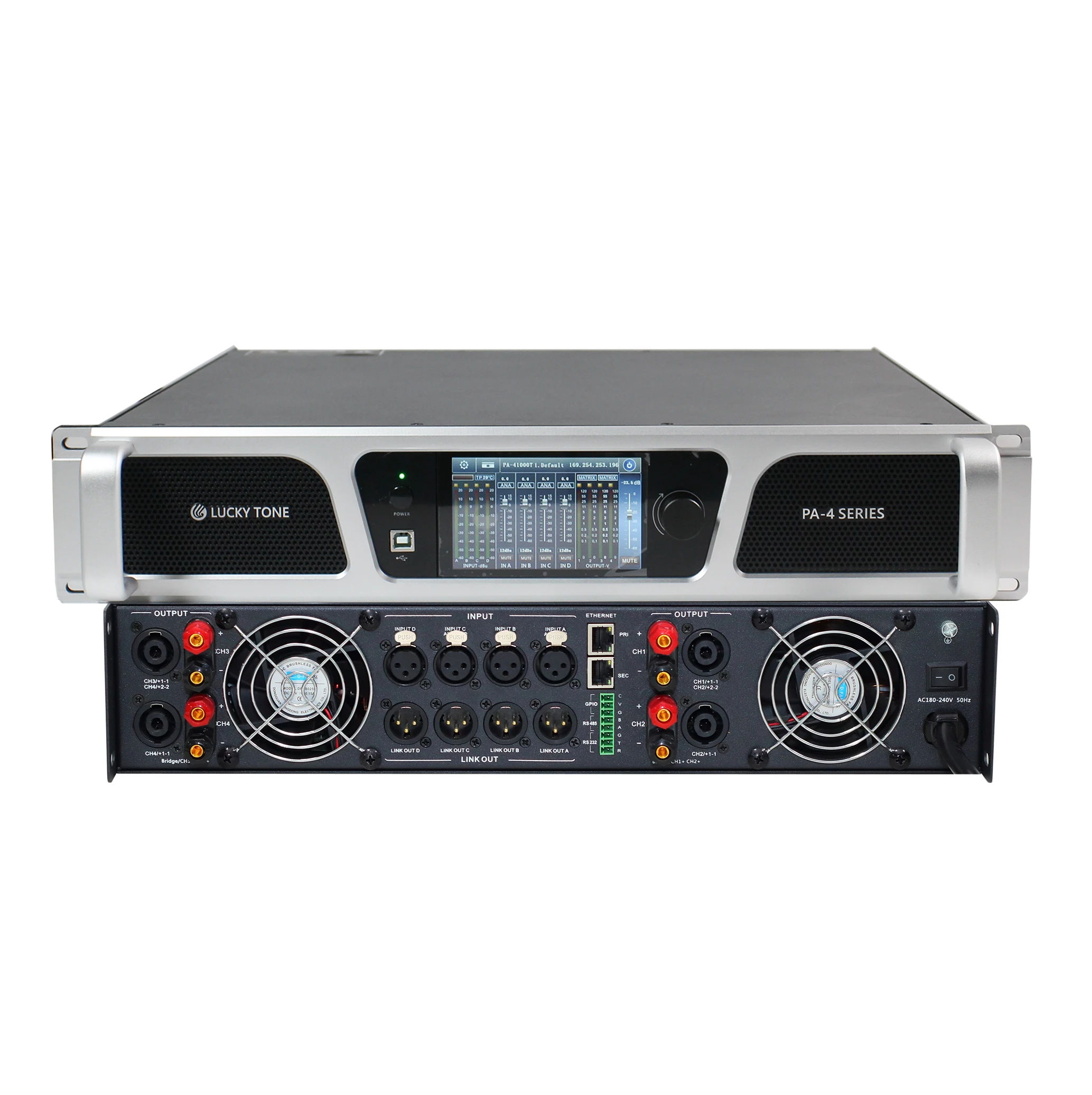 

1500W 4 Channel Amplifier with DSP network DSP digital power amplifier